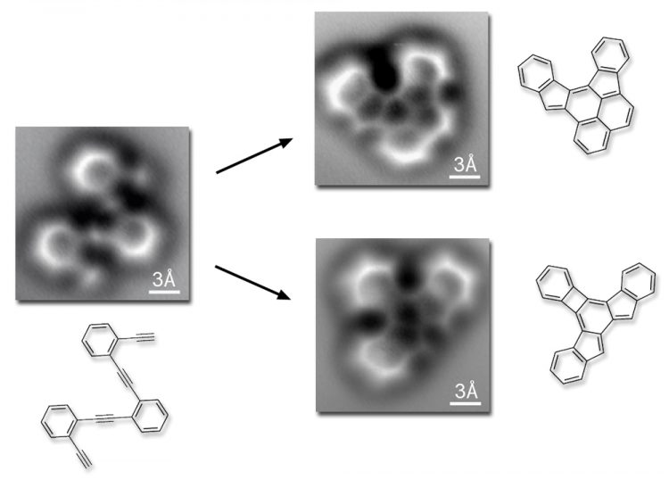 Figure 5. Molecular "pictures" obtained by atomic microscopy. Work of D. G. de Oteyza et al. 